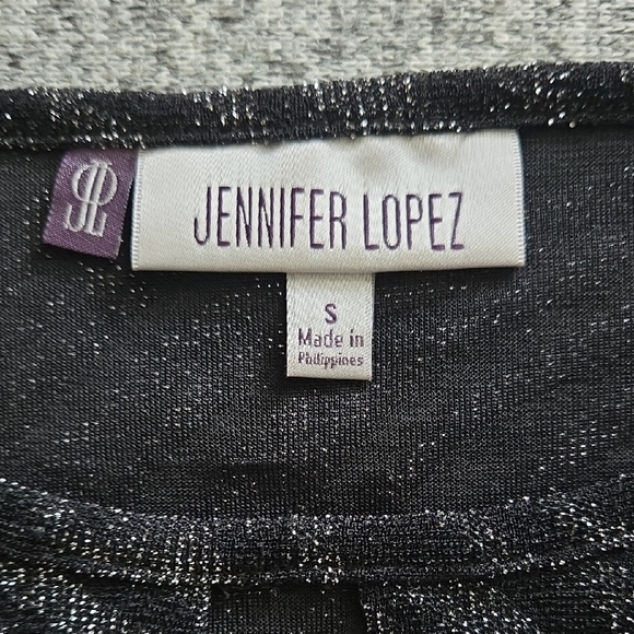 Jennifer Lopez Shimmery Black and Silver Top Size Small Women's - Picture 2 of 3
